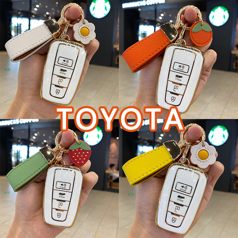 เคสกุญแจรถยนต์ TOYOTA Corolla Altis Key cover ปลอกกุญแจรถยนต์ Toyota 2019 Camry case กุญแจ Prius พวง