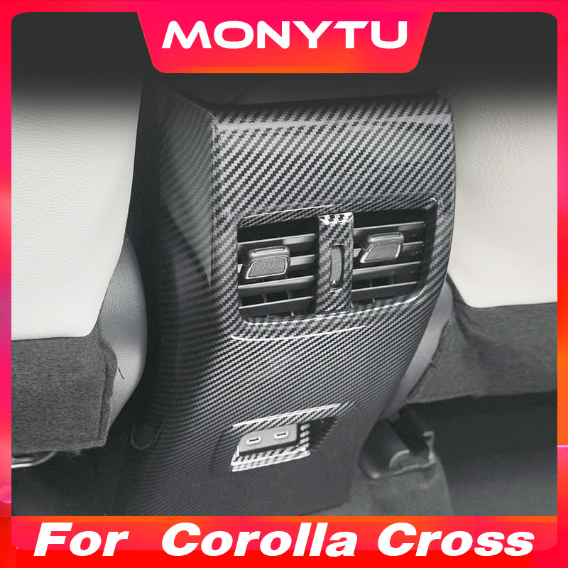สติกเกอร์ติดช่องแอร์ ที่เท้าแขนด้านหลังรถยนต์ กันเตะ สําหรับ Toyota Corolla Cross 2020-2023