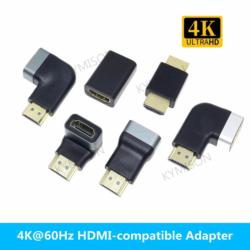 4k @ 60Hz HDMI-เข้ากันได้กับอะแดปเตอร์ 90 270 องศา HDM ชายหญิง 4K HD Extender สําหรับ HDTV แล็ปท็อปทีวีกล่องเดสก์ท็อป