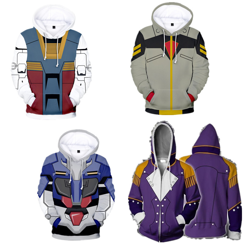 Gundam เสื้อแจ็กเก็ตกันหนาว มีฮู้ด พิมพ์ลาย 3 มิติ แฟชั่นสําหรับผู้ชาย และผู้หญิง