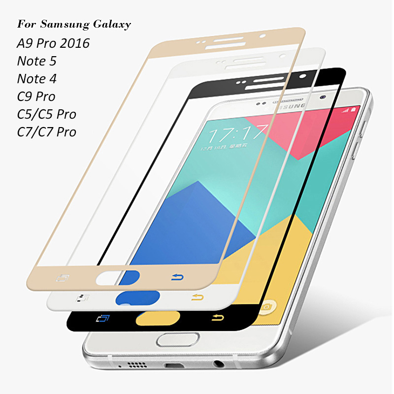 ฟิล์มกระจกนิรภัยกันรอยหน้าจอ แบบใส สําหรับ Samsung C9 A9 Pro 2016 C7 C5 Galaxy Note5