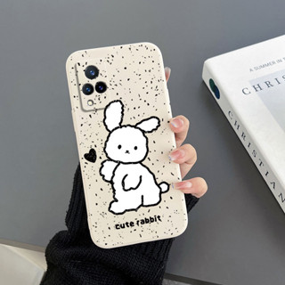 เคสโทรศัพท์มือถือ Tpu แบบนิ่ม พิมพ์ลายการ์ตูนกระต่าย และหัวใจ พร้อมสายคล้อง สําหรับ Vivo Y32 Y21 Y33S Y21S 4G Y73 2020 4G Z1PRO T1 2021