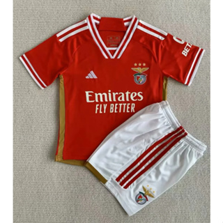 เสื้อกีฬาแขนสั้น ลายทีมชาติฟุตบอล Benfica 23/24 ชุดเหย้า สําหรับเด็ก และผู้ใหญ่