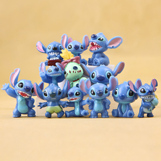 โมเดลฟิกเกอร์ PVC รูปการ์ตูน Disney Lilo &amp; Stitch ขนาดเล็ก 12 ชิ้น ต่อชุด DIY