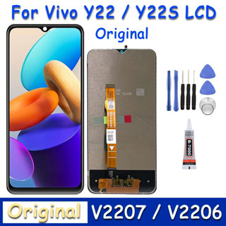 อะไหล่หน้าจอสัมผัสดิจิทัล Lcd พร้อมกรอบ สําหรับ Vivo Y22 V2207 Y22s V2206