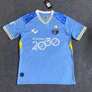 เสื้อกีฬาแขนสั้น ลายทีมชาติฟุตบอล Penang FA Jersey Malaysia League Penang FA Home Sky สีฟ้า 2023