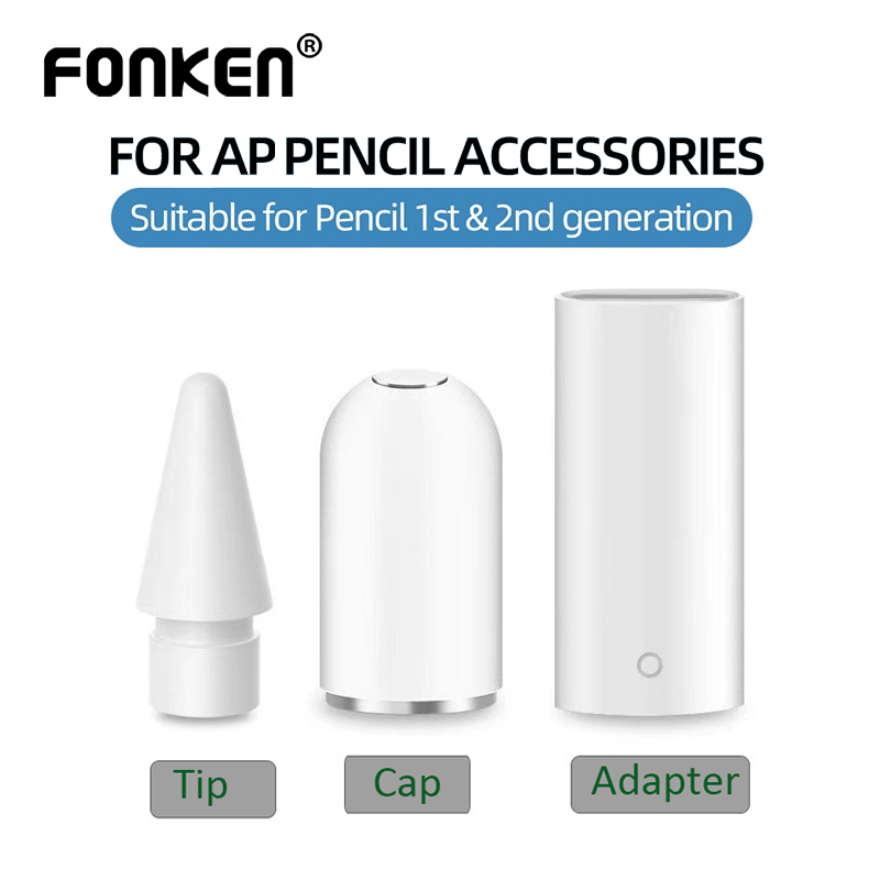 FONKEN  สายเคเบิลอะแดปเตอร์เชื่อมต่อปากกาสไตลัส แม่เหล็ก แบบเปลี่ยน สําหรับ Pencil Tip รุ่นที่ 1 2