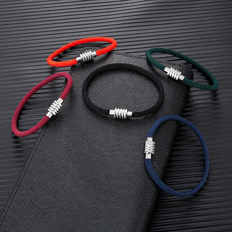 Mkendn ผู้ชายผู้หญิงสแตนเลสหัวเข็มขัด 100% กันน้ํา String Simple Casual เชือกห่อสร้อยข้อมือ Unisex Handmade Surfer สร้อยข้อมือชายหาด - รูปที่ 2