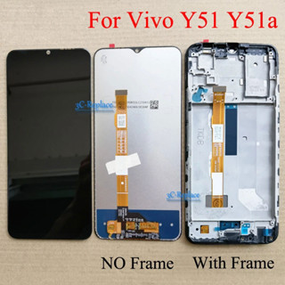 หน้าจอสัมผัส LCD 6.58 นิ้ว พร้อมกรอบ สีดํา สําหรับ Vivo Y51 2020 V2030 Vivo Y51a 2021 V2031