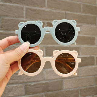 Kids Sunglasses Cartoon Bear Shape Girls Boy Children Sun Glasses UV Protection Round Frame Sunglasses
