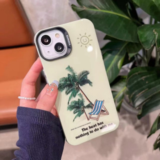 เคสโทรศัพท์มือถือ Tpu แบบนิ่ม ลายต้นมะพร้าว สําหรับ iPhone 14 14promax 14pro 12pro 13pro 11