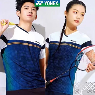 Yonex เสื้อผ้าแบดมินตัน แขนสั้น ดูดซับเหงื่อ แห้งเร็ว สําหรับผู้ชายและผู้หญิง คู่รัก เครื่องแต่งกาย ฝึกซ้อม