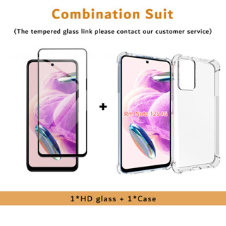 เคส + กระจกนิรภัย สําหรับ Redmi Note 12s 4G เคสใส นิ่ม TPU ถุงลมนิรภัย ป้องกันด้านหลัง เคสโทรศัพท์