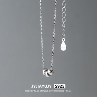 Jyjiayujy สร้อยคอเงินแท้ 100% S925 ประดับลูกปัด 2 สี สไตล์เกาหลี หรูหรา เหมาะกับของขวัญวันเกิด สําหรับผู้หญิง N141