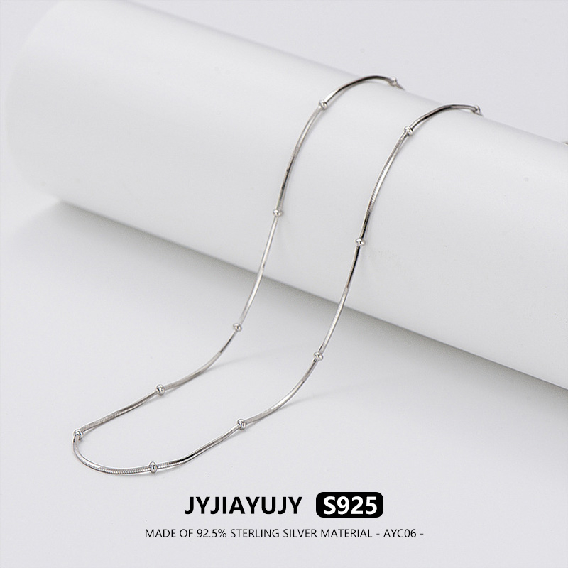 Jyjiayujy สร้อยคอเงินแท้ 100% S925 40 45 50 ซม. ชุบโรเดียม 1.5 มม. คุณภาพสูง แฟชั่น สําหรับของขวัญ เ