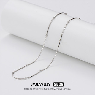 Jyjiayujy สร้อยคอเงินแท้ 100% S925 40 45 50 ซม. ชุบโรเดียม 1.5 มม. คุณภาพสูง แฟชั่น สําหรับของขวัญ เครื่องประดับ AYC06