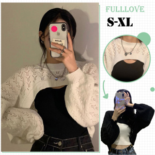 Fulllove พร้อมส่ง เสื้อคลุมแขนยาว ลายหมากรุกผ้าหนาอย่างดี สไตล์เกาหลี