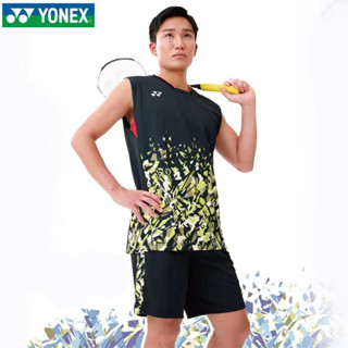 Yonex เสื้อผ้าแบดมินตัน แขนกุด แห้งเร็ว สําหรับผู้ชาย และผู้หญิง