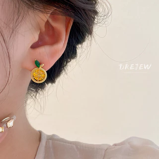 DREJEW ต่างหูสตั๊ด เข็มเงิน เพทาย หวาน มะนาว สร้างสรรค์ ดีไซน์เฉพาะ ต่างหูอเนกประสงค์