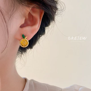 DREJEW ต่างหูสตั๊ด เข็มเงิน เพทาย หวาน มะนาว สร้างสรรค์ ดีไซน์เฉพาะ ต่างหูอเนกประสงค์