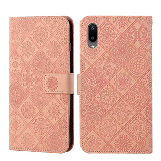 เคสโทรศัพท์หนัง PU ฝาพับ ลายนูน สไตล์พื้นบ้าน สําหรับ Samsung Galaxy A01 A02 A02S A03S A04S A12