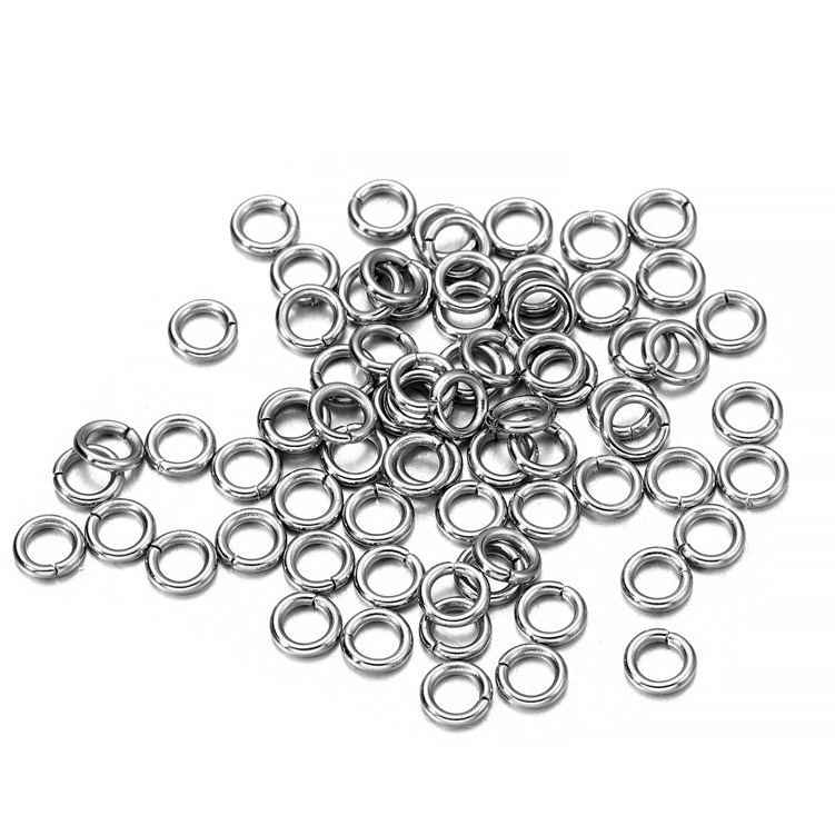 St.kunkka 200 ชิ้น / ล็อต 4 5 6 8 10 มม ห่วงแหวนสเตนเลส สำหรับทำเครื่องประดับ18Kแหวน