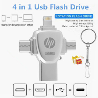 Hp Otg แฟลชไดรฟ์ 1TB 4 in 1 หน่วยความจํา Usb 512GB Usb 256GB Type-C Pendrive ​กระเป๋าเก็บของ ภายนอก สําหรับ iPhone