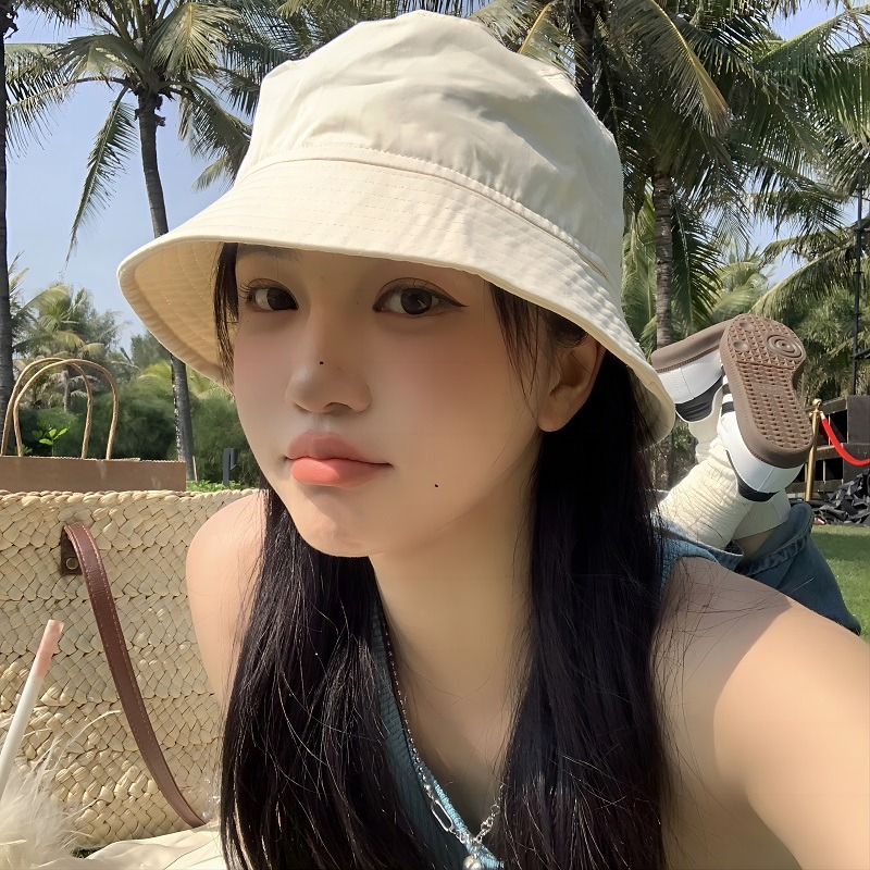 หมวกบักเก็ต กันแดด ขนาดเล็ก เข้ากับทุกการแต่งกาย แฟชั่นฤดูร้อน สําหรับผู้หญิง