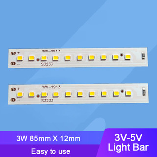 แถบไฟ LED 3V - 5V ขนาด 85 มม. สําหรับตกแต่งบ้าน กลางแจ้ง 2 ชิ้น