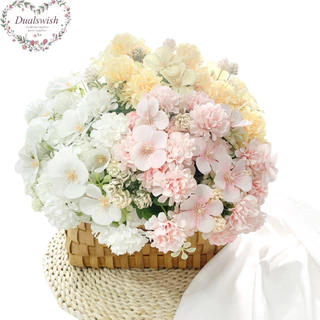 Dualswish Mini Bulbous Chrysanthemum Flower Ball Silk สําหรับตกแต่งงานแต่งงานเจ้าสาว Flores ตกแต่งบ้านจําลอง Flow