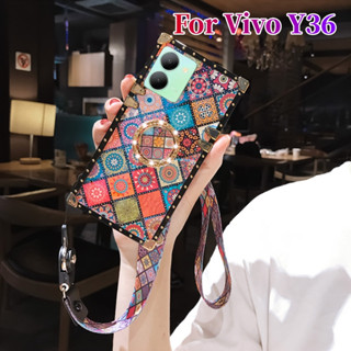Vivo Y36 Y78 5G Y22 Y22s Y02s Y77 Y76 5G Y15A Y15s Y33s Y21 Y21s เคสโทรศัพท์ขายึดโลหะแฟชั่นสุดหรู