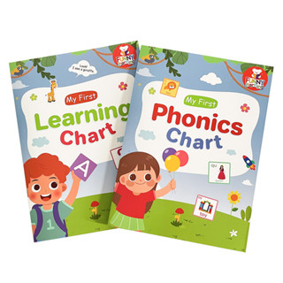 โปสเตอร์การ์ดคําศัพท์ภาษาอังกฤษ My First Learning Chart and Phonics CVC สําหรับสร้างคําศัพท์