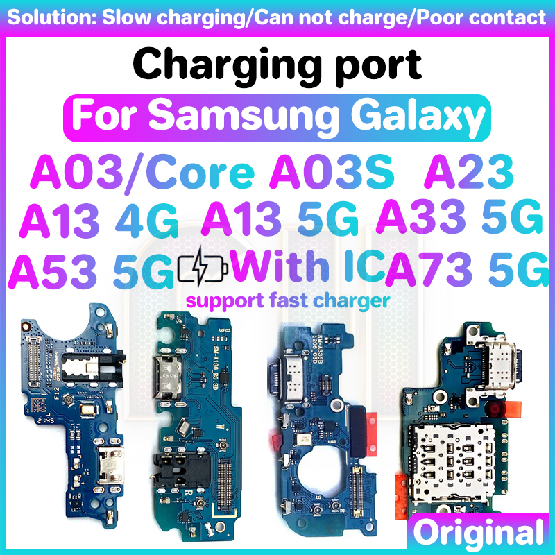 บอร์ดพอร์ตชาร์จ USB พร้อมสายแพ IC USB สําหรับ samsung Galaxy A03 A03S A13 A23 A33 A53 A73 4G 5G S Core