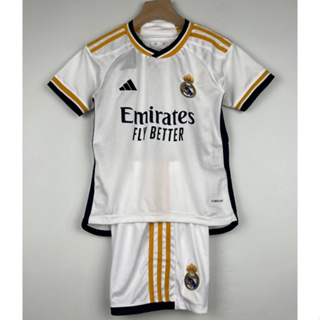 เสื้อกีฬาแขนสั้น ลายทีมฟุตบอล Real Madrid 23/24 ชุดเหย้า สีขาว สําหรับเด็ก #เสื้อฟุตบอล 7 ตัว