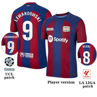 【Player Issue Kit 】เสื้อกีฬาแขนสั้น ลายทีมชาติฟุตบอล Barcelona 23 24 ชุดเหย้า คุณภาพสูง ไซซ์ S-2XL|พร้อมส่ง