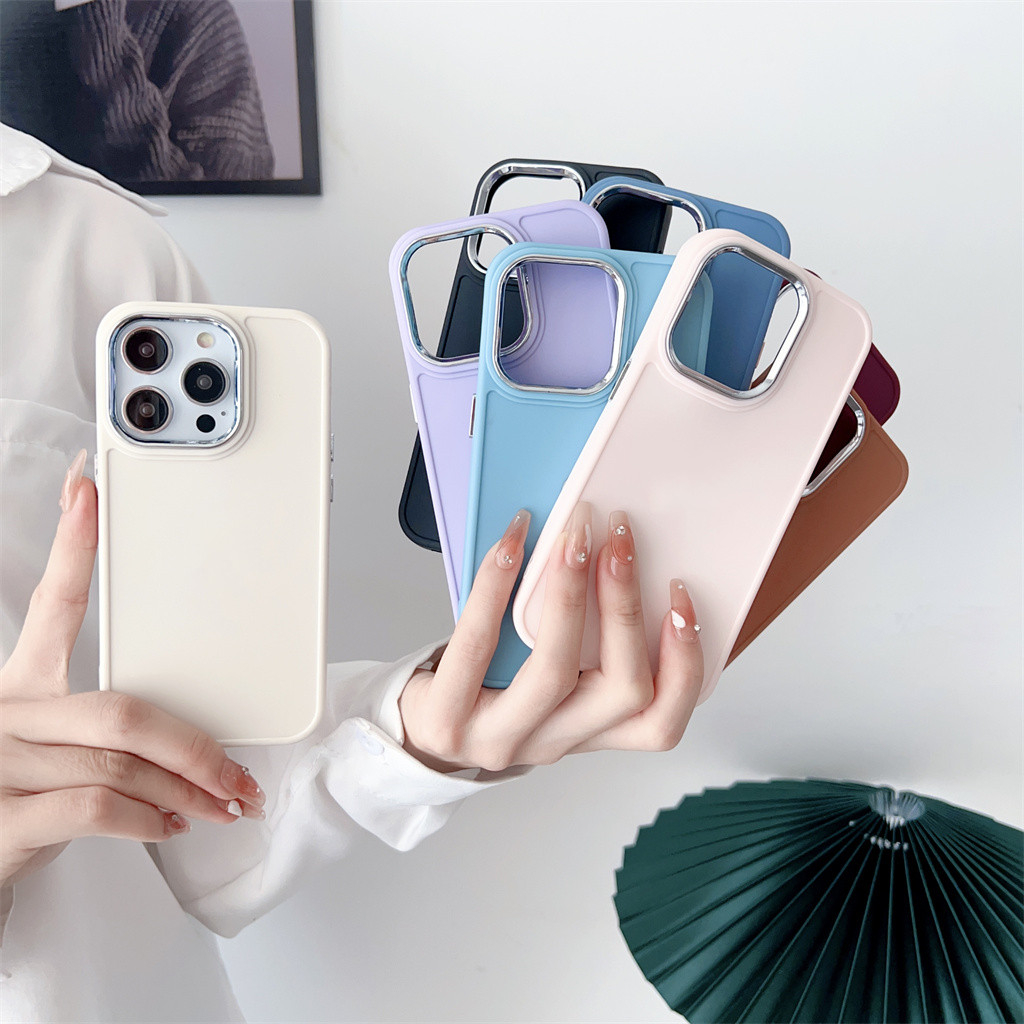 เคสโทรศัพท์มือถือ TPU แบบนิ่ม สีพื้น สําหรับ iphone 14 Pro Max 13 Pro Max 12 Pro Max