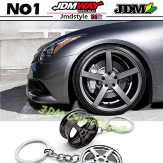 พวงกุญแจฮับล้อรถยนต์ โลหะผสมสังกะสี JDM Hellaflush