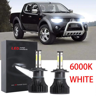 หลอดไฟหน้ารถยนต์ LED 6000K ฮาโลเจน สีขาว แบบเปลี่ยน สําหรับ MITSUBISHI L200 TRITON 2005-2015 (1 คู่)