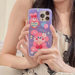 เคสโทรศัพท์มือถือ ลายการ์ตูนสีม่วง สําหรับ iPhone 11 12 12pro 12promax 13 13pro 13promax 14 14pro 14promax