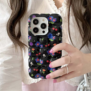 เคสโทรศัพท์มือถือแบบนิ่ม กันกระแทก ลายดอกไม้น่ารัก 3D เรียบง่าย สําหรับ iPhone 14PROMAX 12PROMAX 11 13PROMAX 14PRO