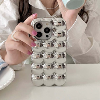 เคสโทรศัพท์มือถือแบบนิ่ม กันกระแทก ลายเงิน 3D เรียบง่าย หรูหรา สําหรับ iPhone 14PROMAX 12PROMAX 11 13PROMAX 14PRO