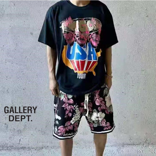 4924 GALLERY DEPT เสื้อยืดแขนสั้น แฟชั่นคู่รัก สําหรับผู้หญิง และผู้ชาย