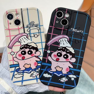 เคส Redmi TPUอ่อนเคส For Xiaomi 12 11T Mi 11 Lite 5G NE Poco X3 Pro X4 M4 Redmi Note 12 9 8 10 11 9s 10s 11s 9C NFC 10C 10A 9T เคสมือถือเรดมี่ Cartoon cute bathing crayon Shin-chan เคสโทรศัพท์มือถือ