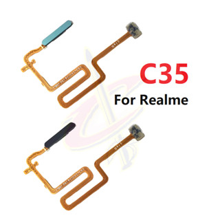 ลายนิ้วมือ แพรปุ่มโฮมสแกนนิ้ว ( Finger ) ปุ่มเปิดปิด สําหรับ Realme C35