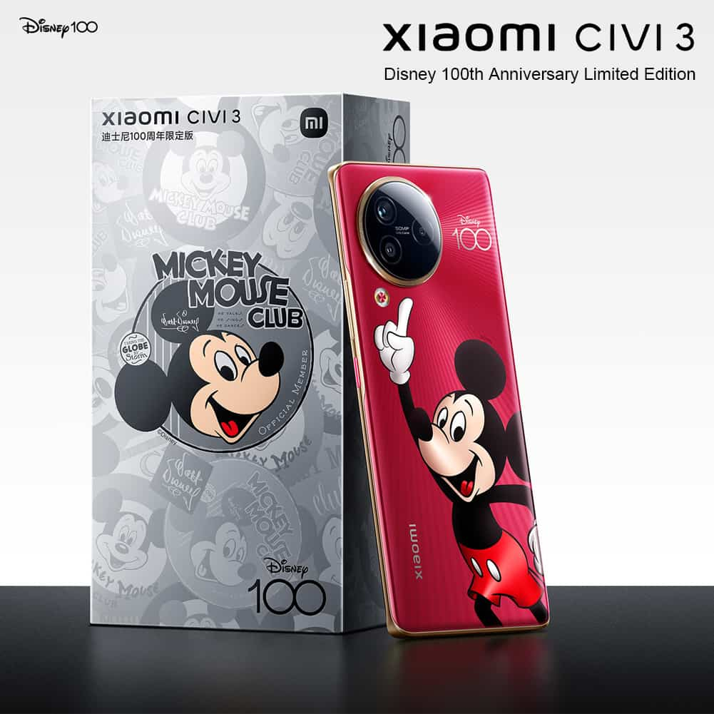 ใหม่ ของแท้ โทรศัพท์มือถือ Xiaomi Civi 3 Disney ครบรอบ 100 ปี Limited Edition 5G MIUI14 6.55 นิ้ว 120Hz Dimensity 8200 Ultra Octa Core 50MP กล้องหลังสามตัว 4500mAh 67W NFC