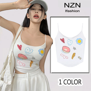 NZN ใหม่ เสื้อครอปท็อป พิมพ์ลาย สองสาย เซ็กซี่ แฟชั่นฤดูร้อน สําหรับผู้หญิง