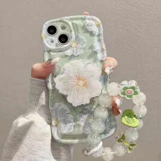 เคสโทรศัพท์มือถือ ลายภาพวาดสีน้ํามัน รูปดอกไม้ พร้อมสายคล้อง สําหรับ iPhone14ProMax 13 12 11pro