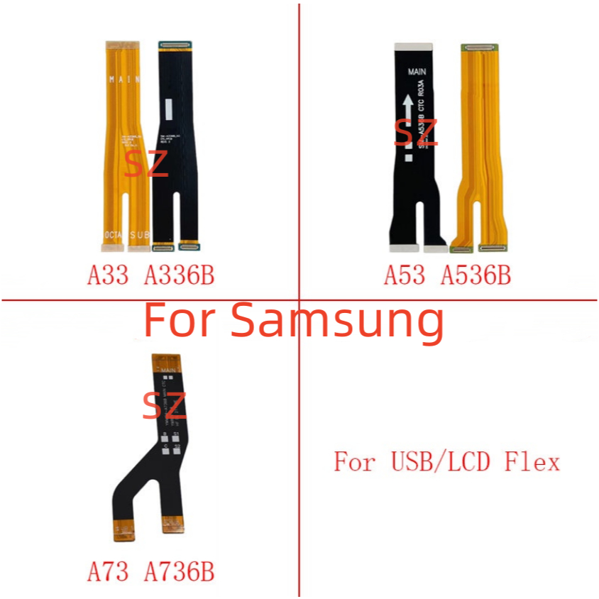 เมนบอร์ดเชื่อมต่อหน้าจอ LCD สายเคเบิลอ่อน USB สําหรับ Samsung Galaxy A33 A73 A53 5G A336B SM-A536B A736B 1 ชิ้น