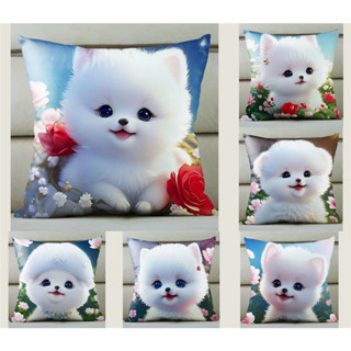 &lt;COD&gt; ปลอกหมอน ผ้าฝ้าย ลายแมวน้อย สีขาว 60 × 60.ปลอกหมอน ลายน่ารัก สําหรับตกแต่งบ้าน โซฟา ห้องนอน