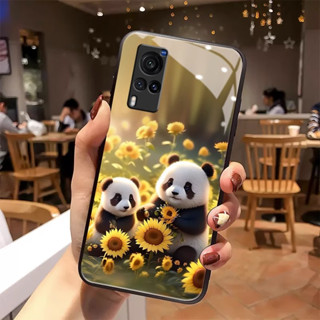 Zz เคสโทรศัพท์มือถือแบบแก้ว ลายดอกทานตะวัน แพนด้า Diy สําหรับ Vivo Y93 Y15 Y17 Y19 Y11 Y51 Y66 Y79 Y81 Y83 Y97 Y50 Y55 V11 V11i V15 pro V17 V19 V20 V20se V21